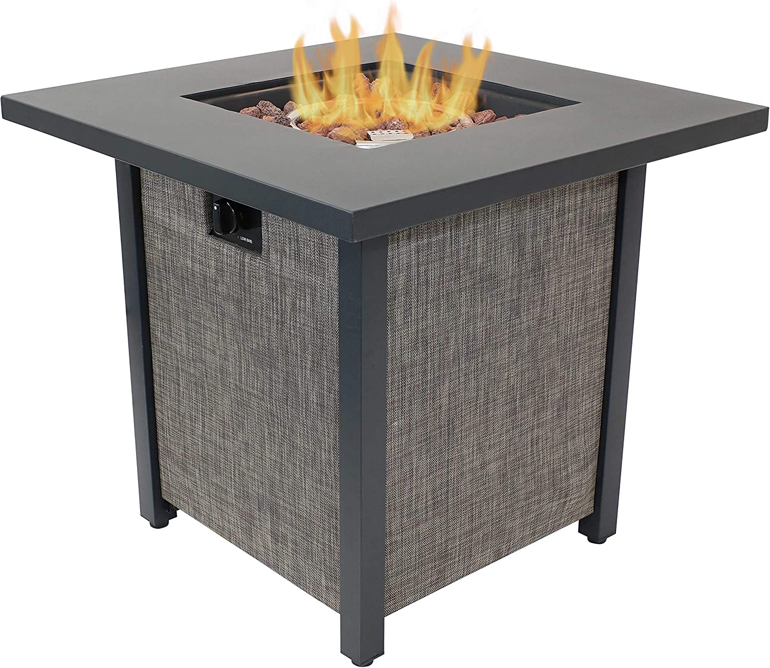 Metal Propane Fire Pit with Rafa Fabric Sides